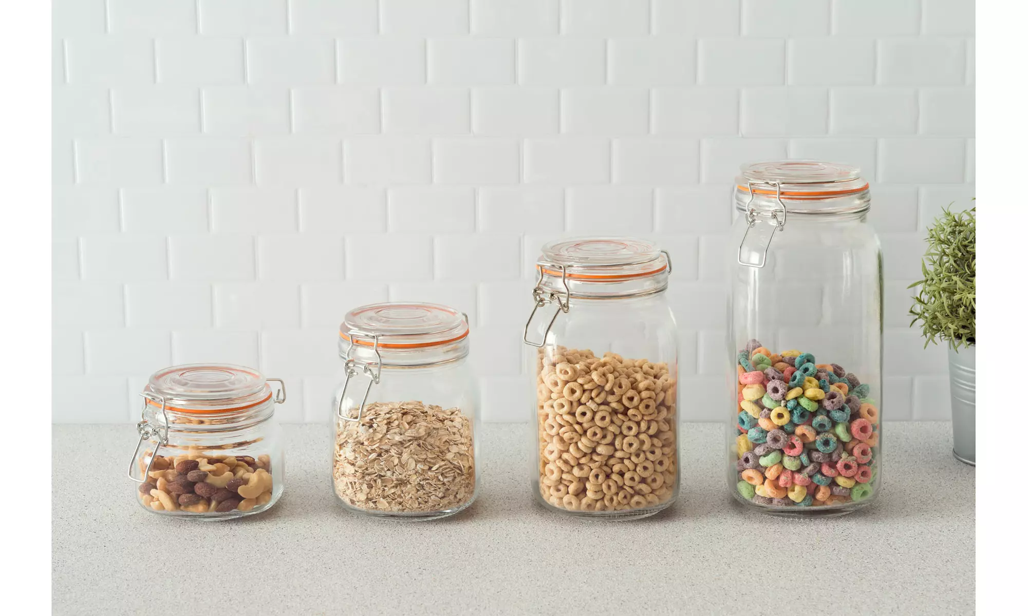Home Basics Glass Pickling Jar with Wire Bail Lid and Rubber Seal Gasket - Primary Image