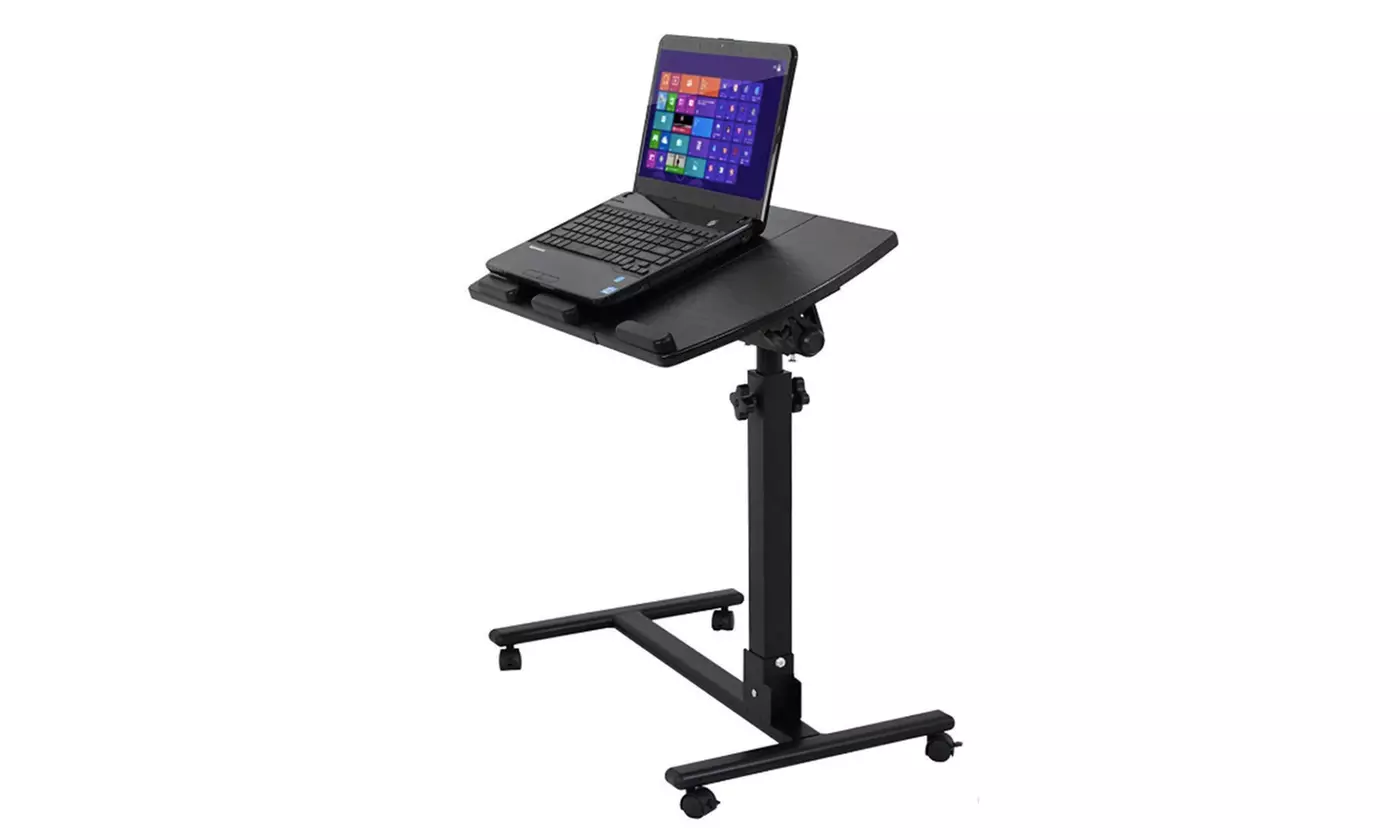 Adjustable Rolling Laptop Desk Angle Height Over Sofa Bed Notebook Table Stand - Primary Image