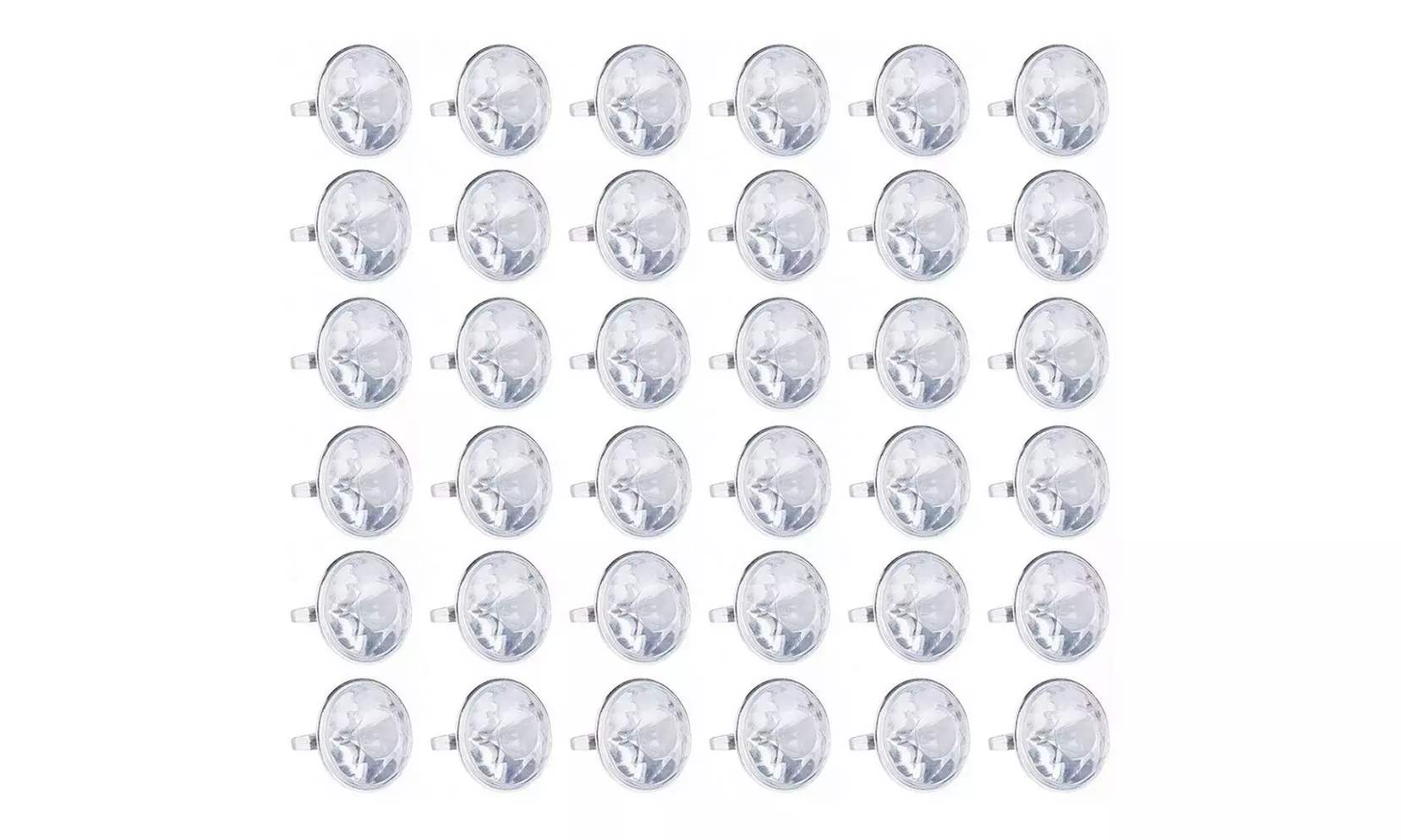 Blue Panda 36-Pack Bulk Jumbo Fake Diamond Rings, Kids Party Favors for Décor - Primary Image