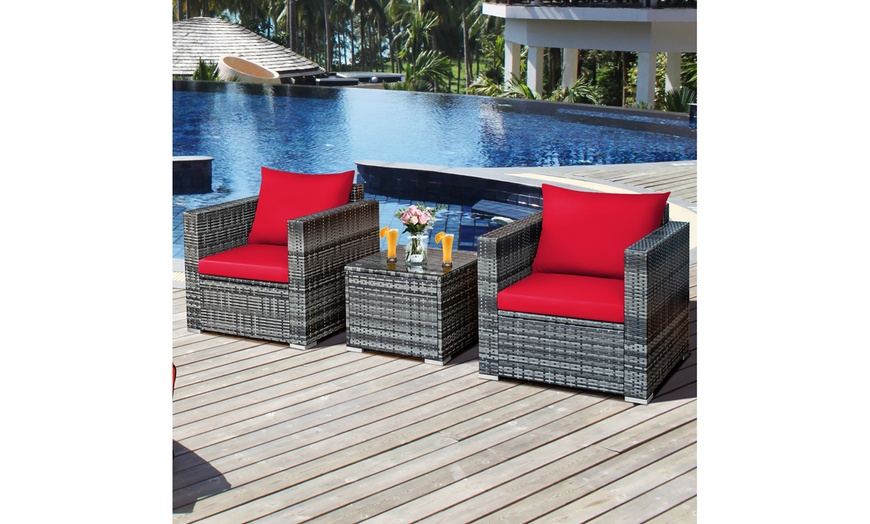 Up To 65% Off On Costway 3 PC Patio Rattan Fur... | Groupon Goods