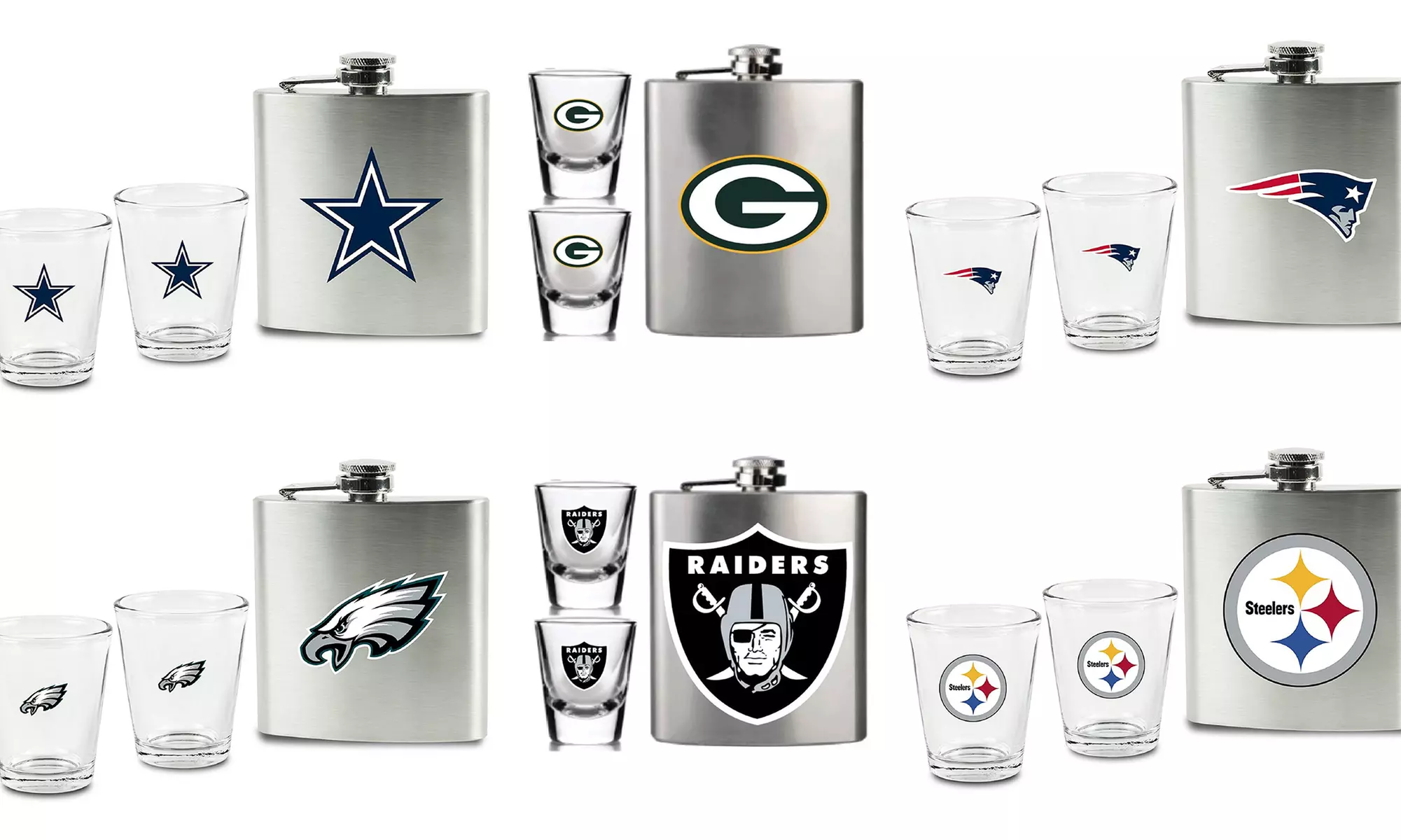 NFL 3pc Flask & Shot Glass set - Primary Image
