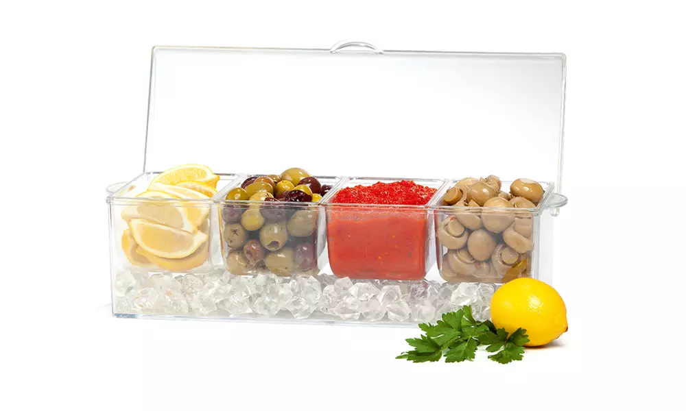 Kitchen Details 4.5L 4 Section Condiments Tray on Ice - Primary Image