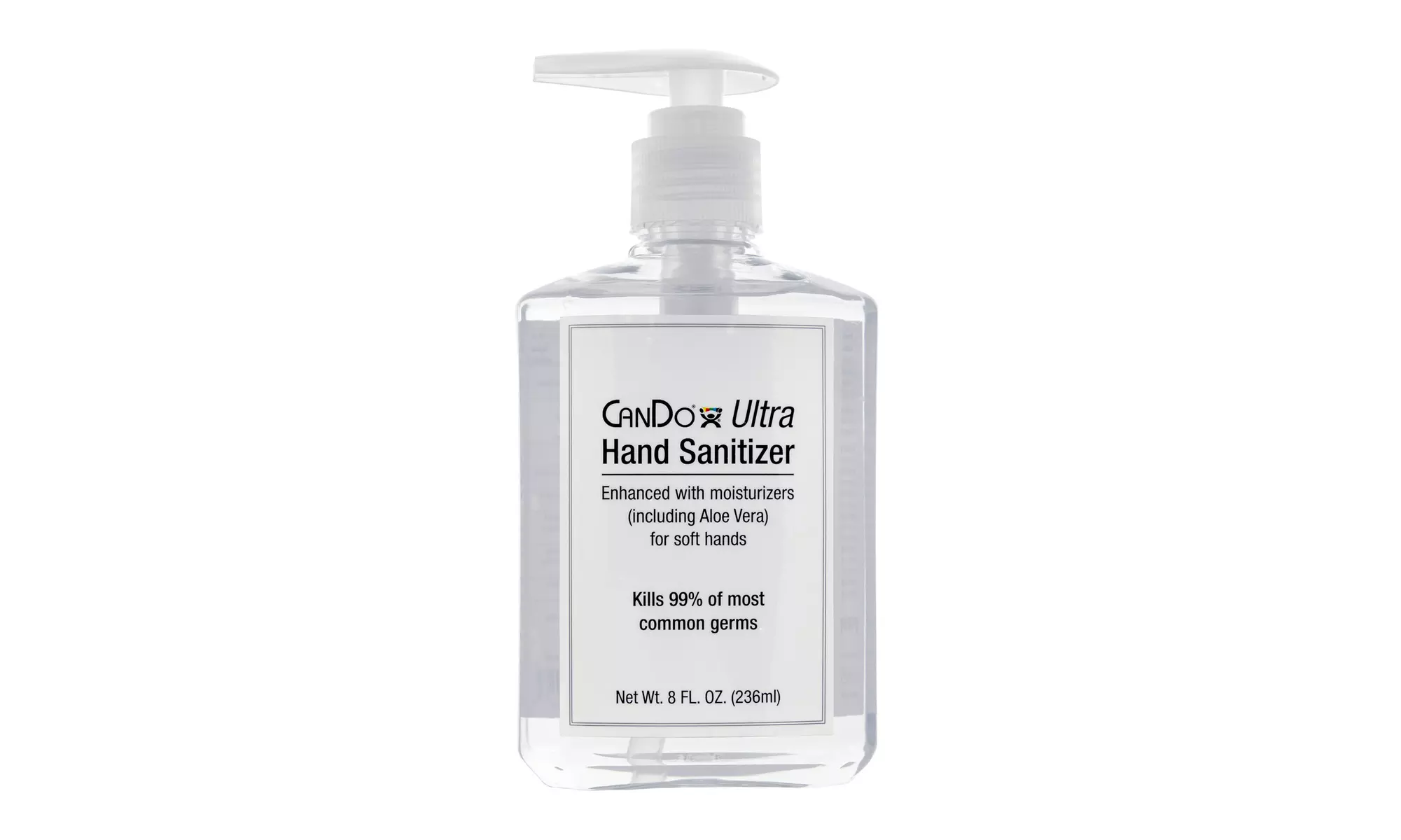 CanDo Ultra Hand Sanitizer with Aloe Vera, Pump Dispenser, 8 oz., Case of 12 - Primary Image