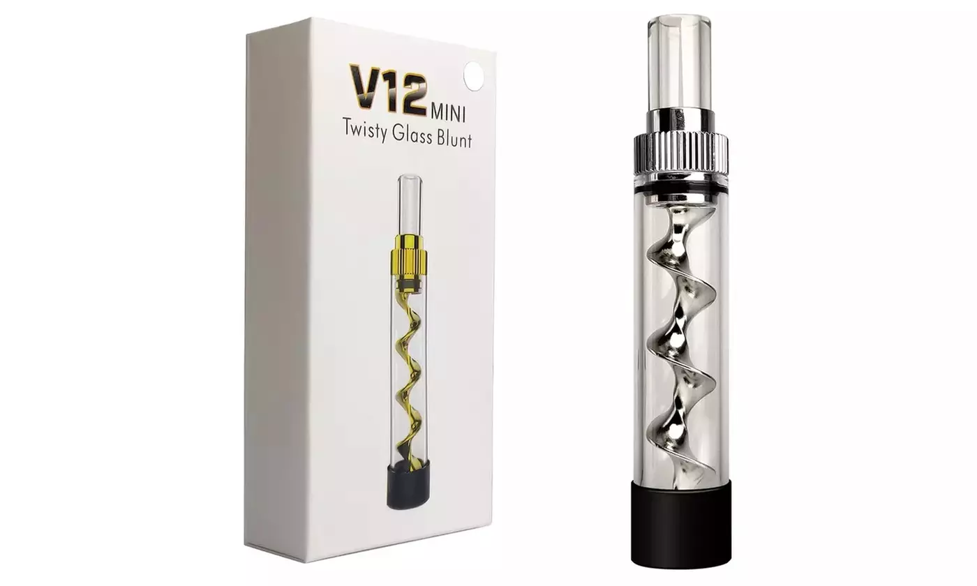 V12 Mini Twisty Glass Blunt Pipe for Dry Herbs - Second Medium