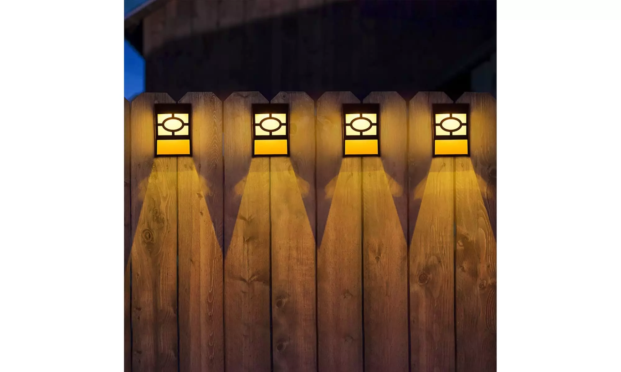 Solar Deck Lights, LED Outdoor Wall Lights Garden Decorative Fence Post Lighting - Primary Image
