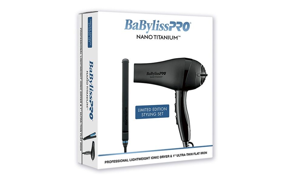 BaBylissPRO 1" Ultra-Thin Flat Iron & Hair Dryer or Flat Iron 2 Pack - Gift Set