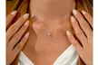 925 Sterling Silver Cubic Zirconia Cross Pendant Necklace, Silver & Gold Plated - Second Medium