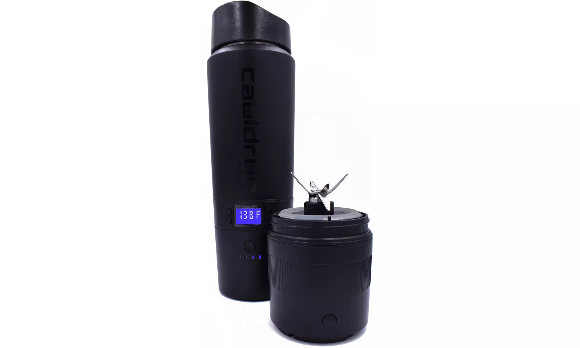 Cauldryn Coffee Heated Travel Mug with Blender, DC Power Base and Percolator - Primary Image