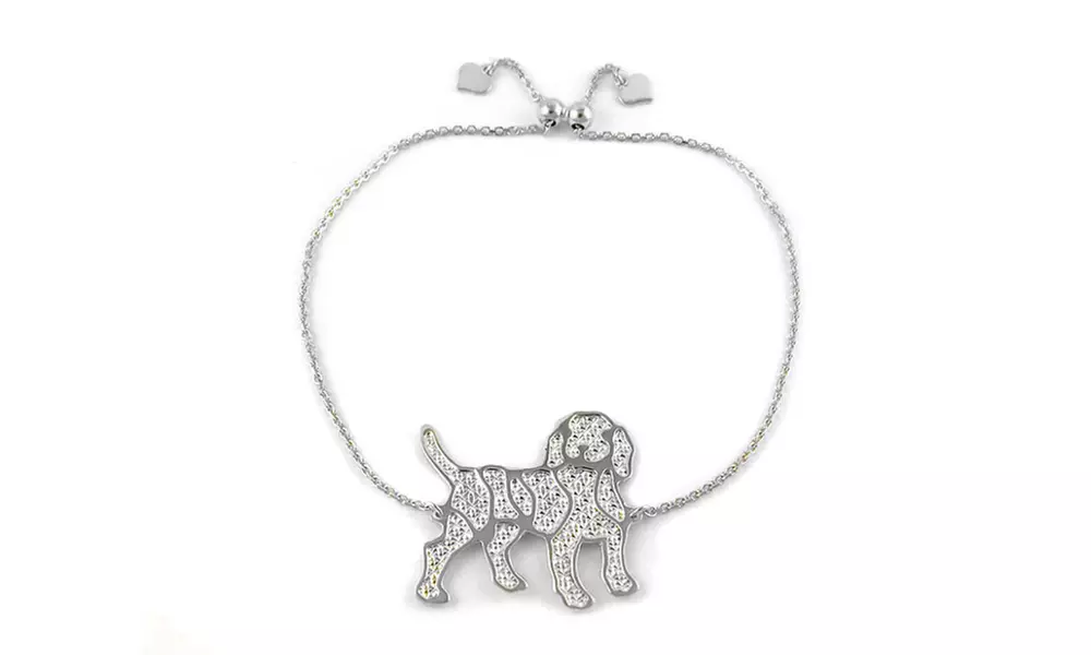 Italian Solid Sterling Silver 9" adjustable Dog Bracelet - Second Medium