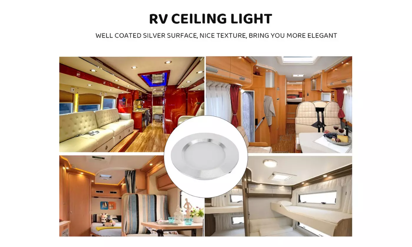 6400K White RV Ceiling Light Recessed Puck Lights Cabinet Light(6 Pack) - Second Medium