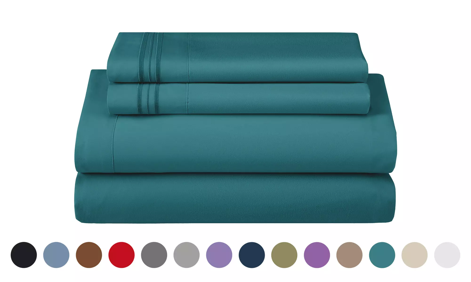 Lux Decor 4Pc Deep Pocket Sheet Set With Embroidered Pillowcases & Giftable Bag