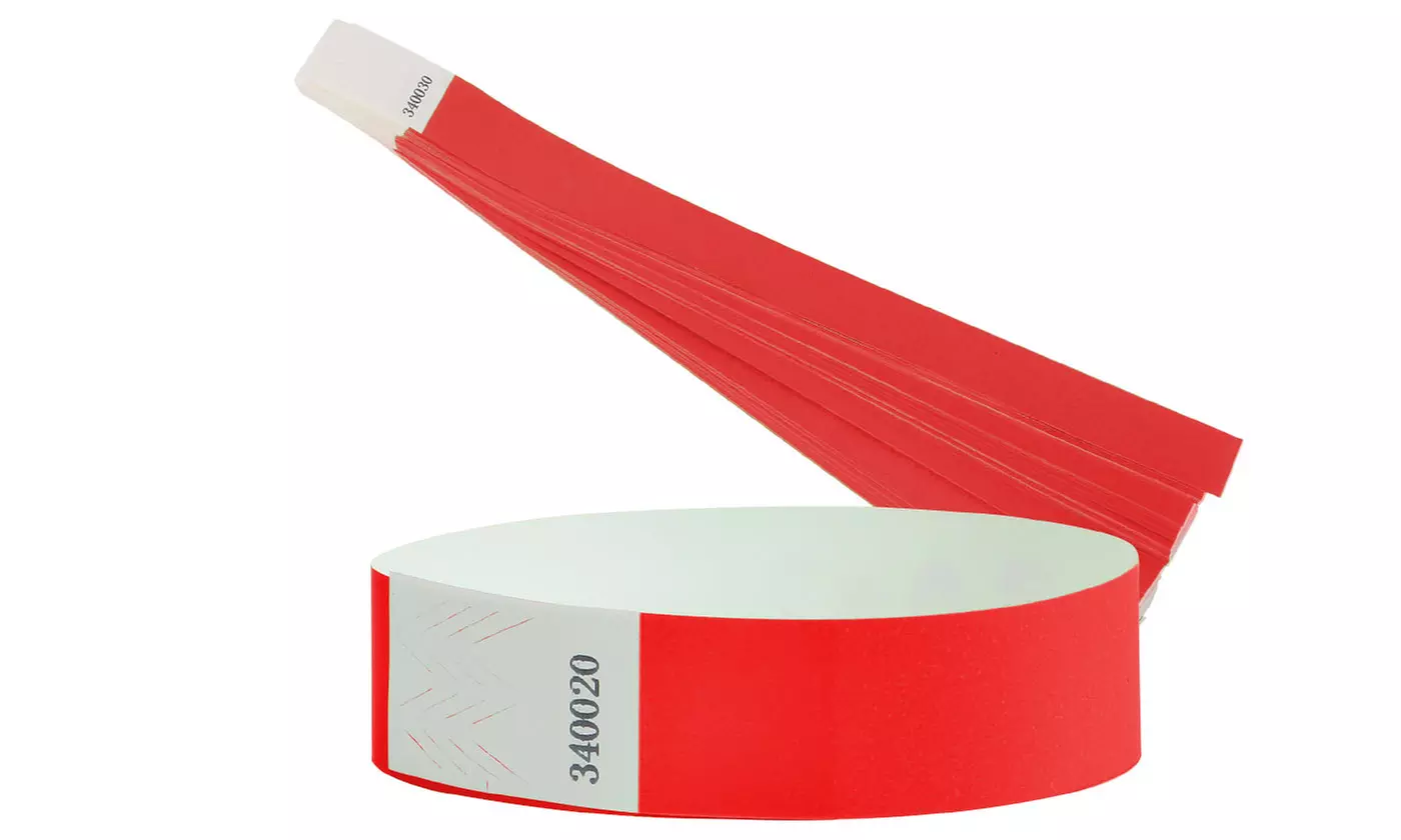 100Pcs Waterproof Hand Bands Neon Wrist Bands for Events Concert Wristbands Adhe