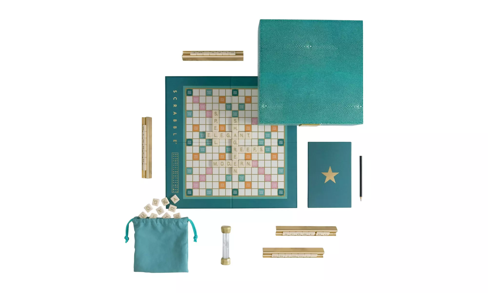 WS Game Company Scrabble Del Mar Shagreen Edition Board Game - Primary Image