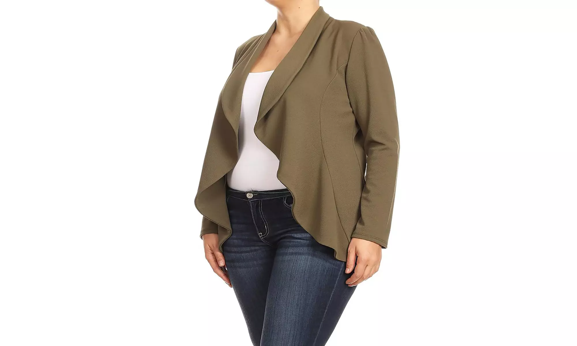 MOA Collection Womens Open Front Blazer with Plus Size