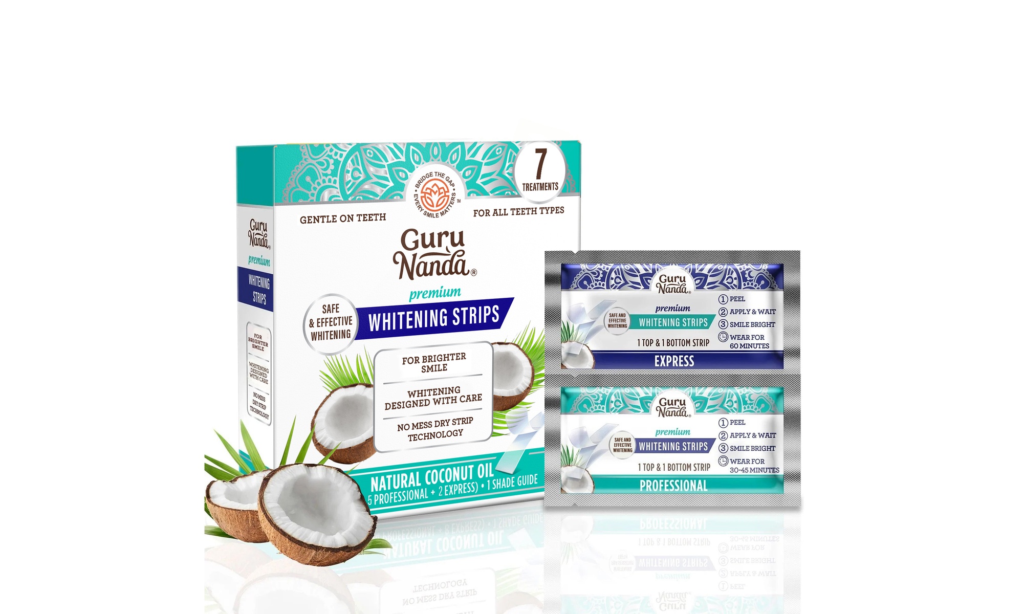 GuruNanda Teeth Whitening Strips - 7-Day  Treatments
