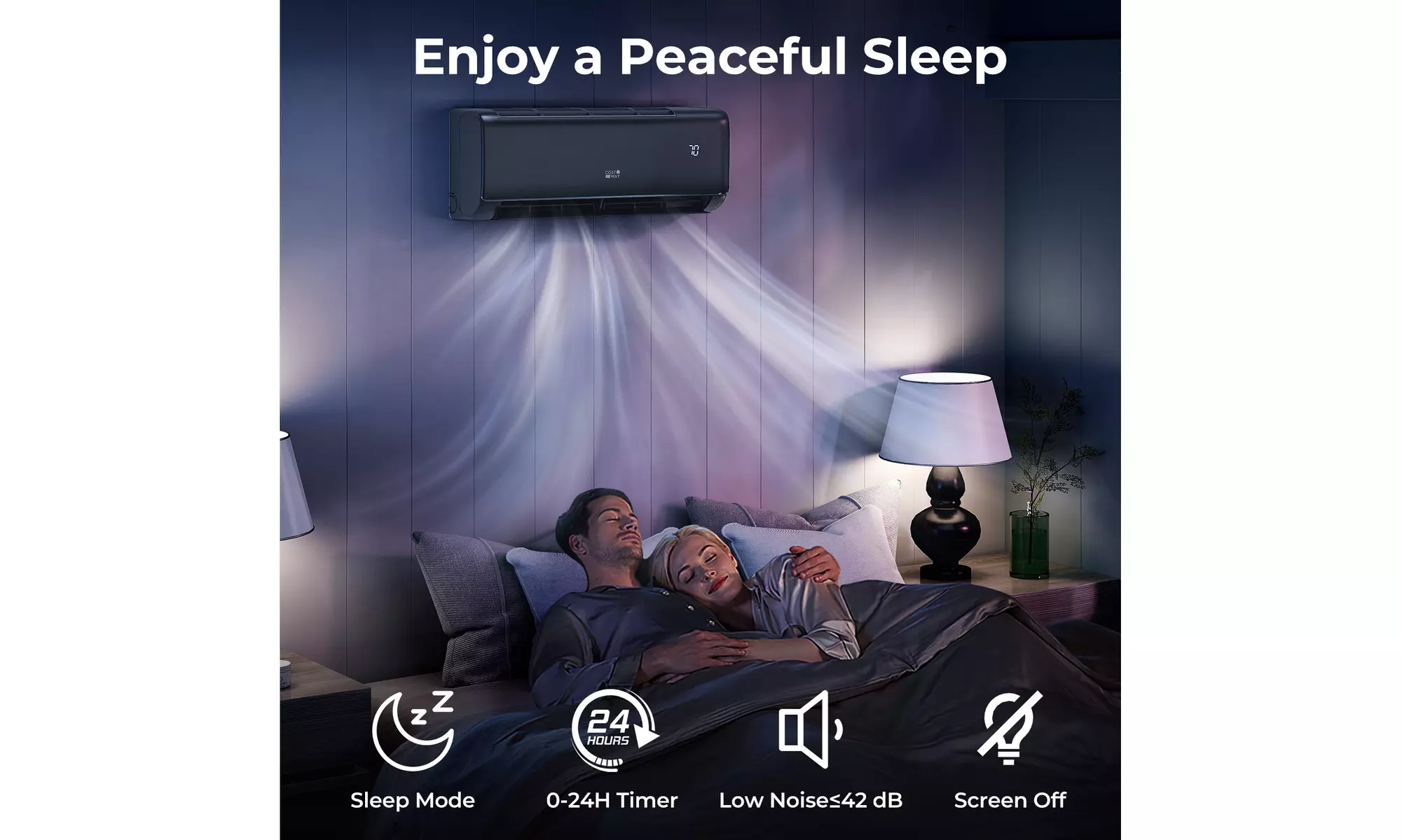 Costway Wifi Enabled Mini Split AC 20.5/22 SEER2 115V Inverter Air Conditioner