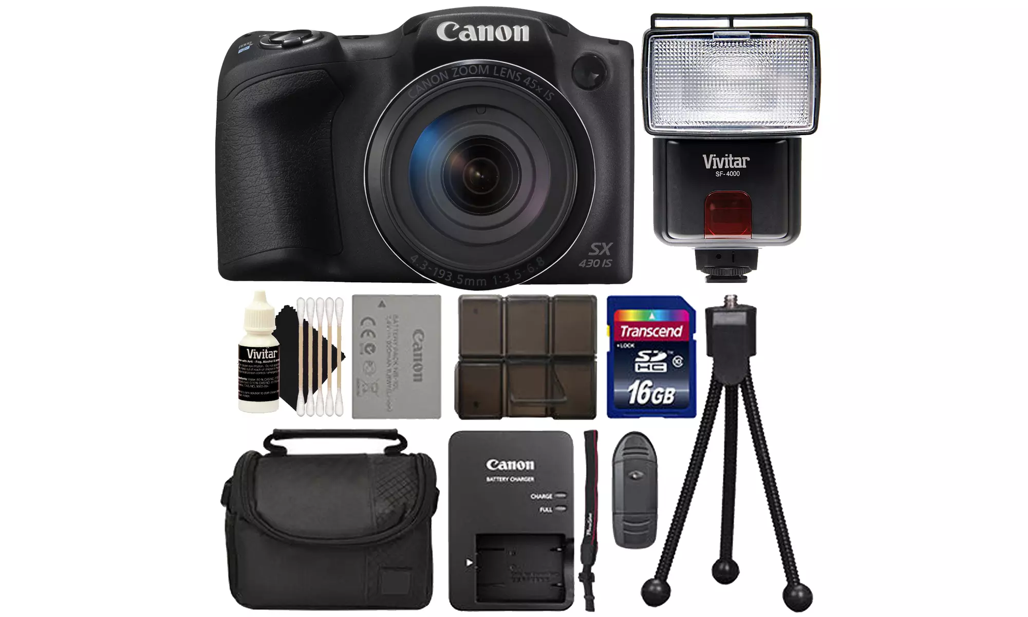 Canon PowerShot SX430 IS 20MP 45x Optical Zoom Digital Camera Black - Primary Image