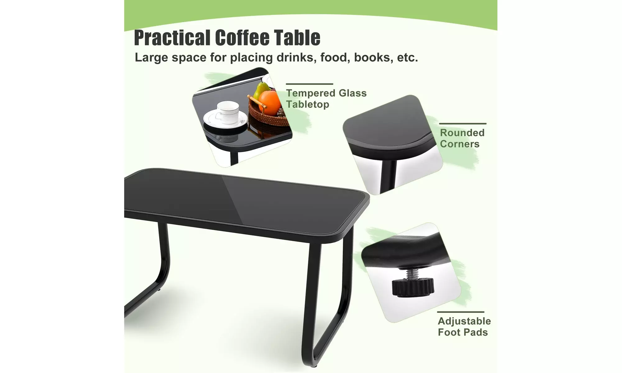 Costway 8- or 4-Piece Patio Rocking Chairs and Loveseat with Glass-Top Table