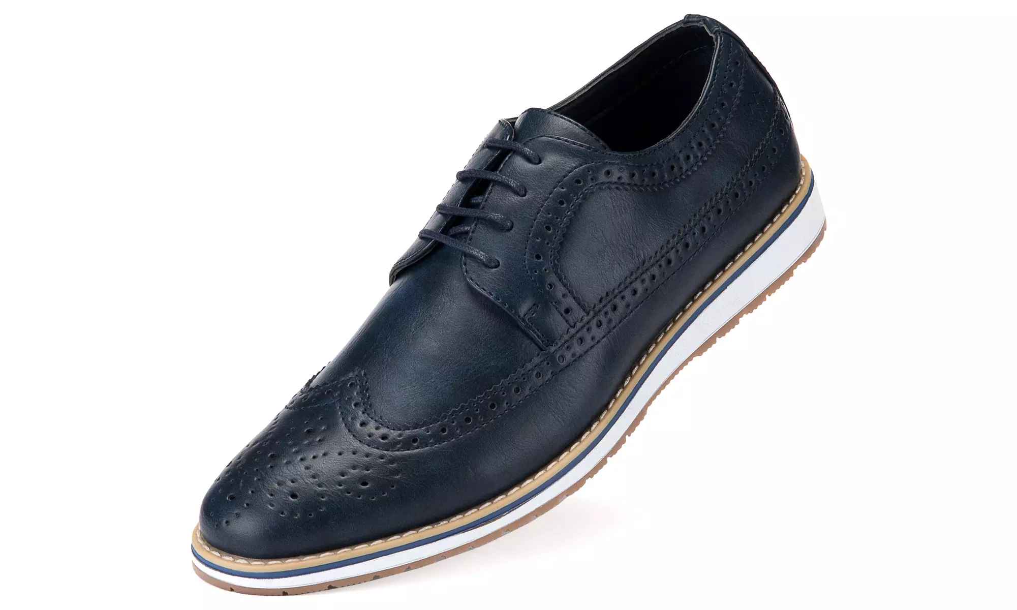 Mio Marino Men's Casual Oxford Wingtip Dress Shoes w/ Designer Shoe Bag