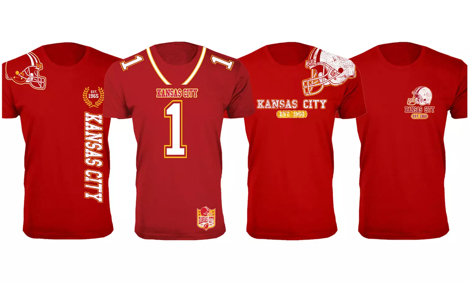 Men's Kansas City Football Fan T-Shirts Collection (Extended Sizes Available)
