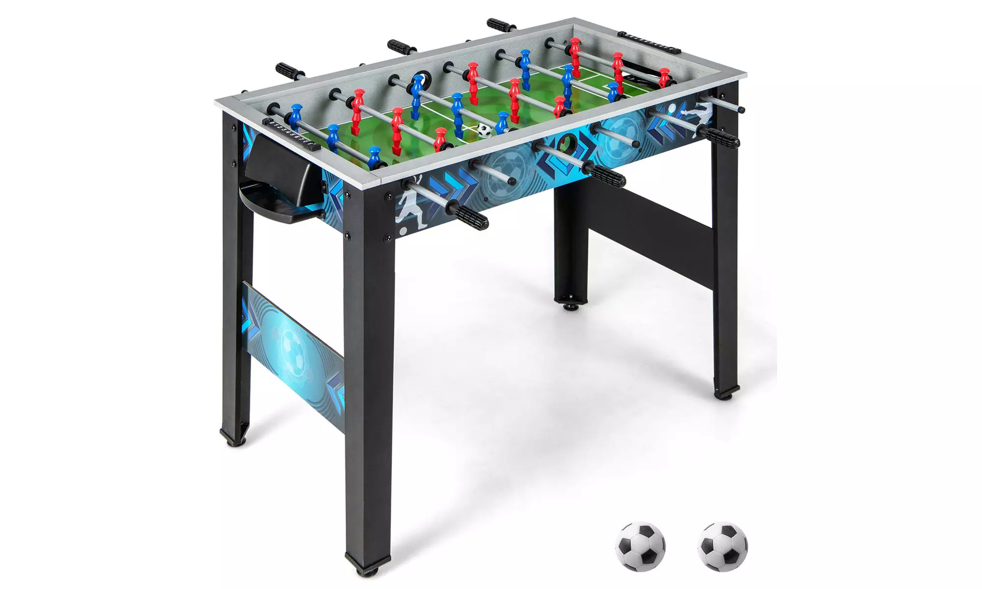 Foosball Table Game Set w/ 2 Footballs Smooth Handle 18 Realistic Players