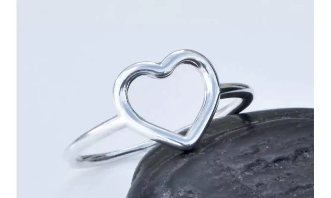 Italian 925 Sterling Silver Dainty Heart Ring