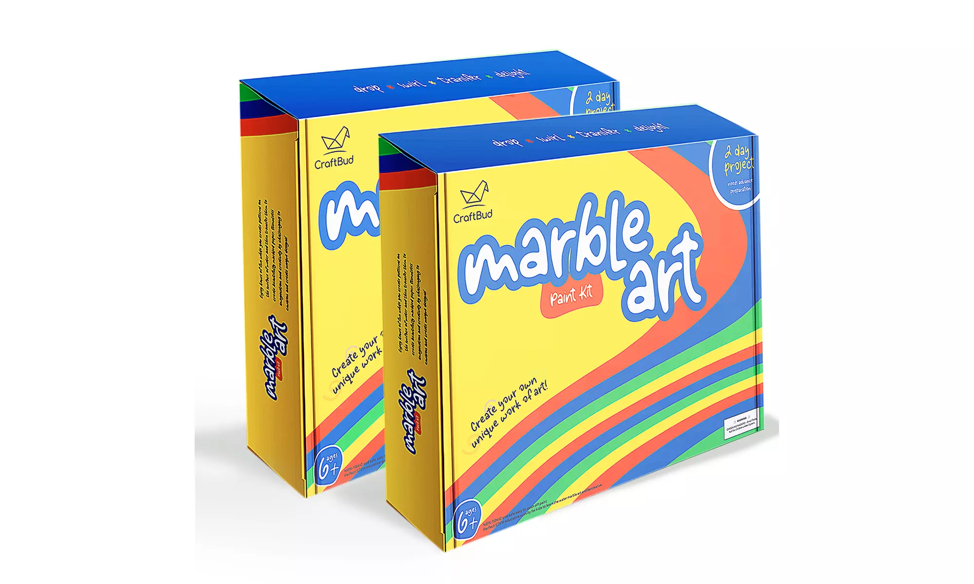 CraftBud Marbling Paint Kit for Kids - Fun Painting Set , Gift for Kids