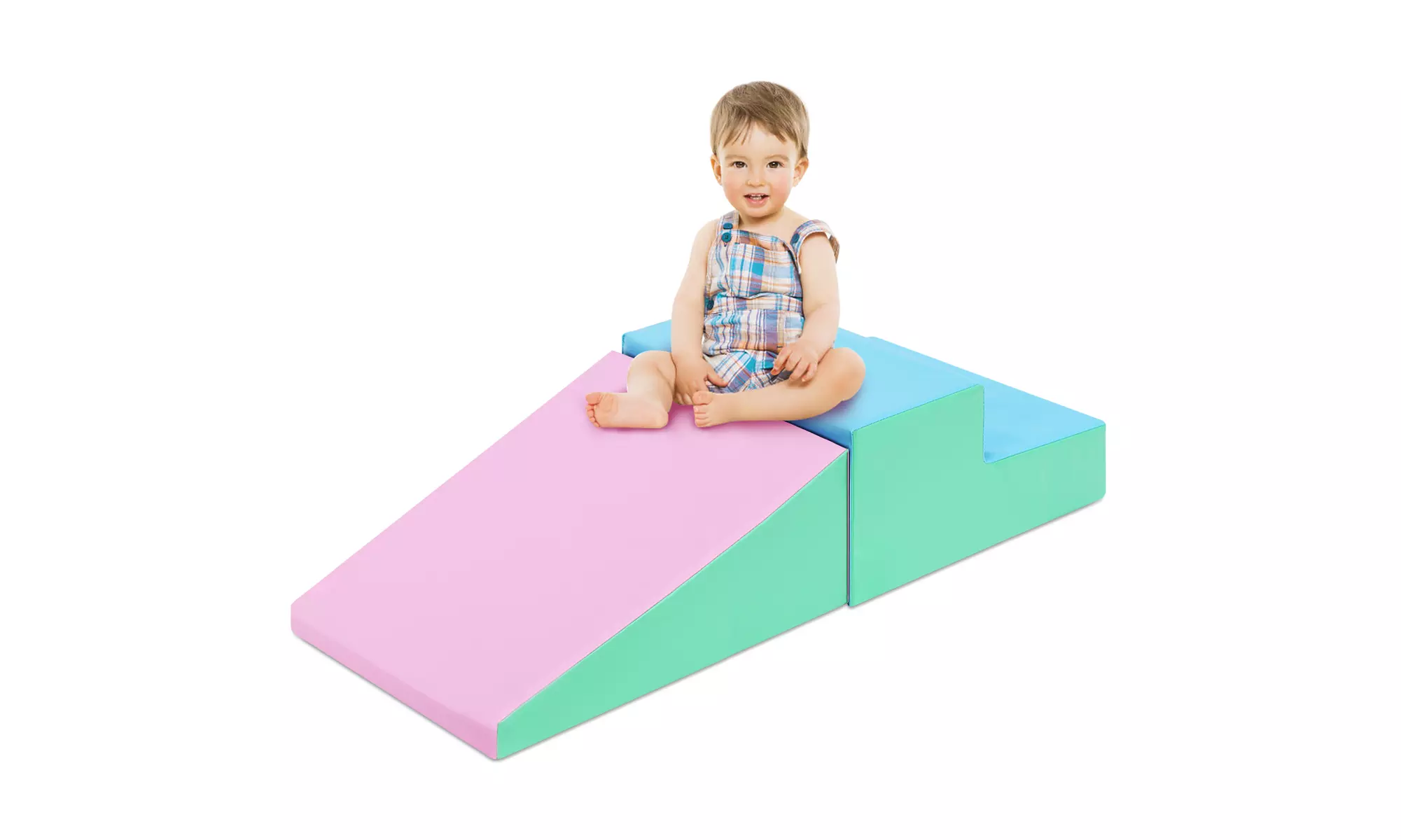 Costway 2-Piece Toddler Crawl Climb Slide Activity Play Set Indoor Soft Foam - Primary Image