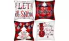 Jetec 4 Pieces Christmas Decorative Pillow Cover Pillow Case