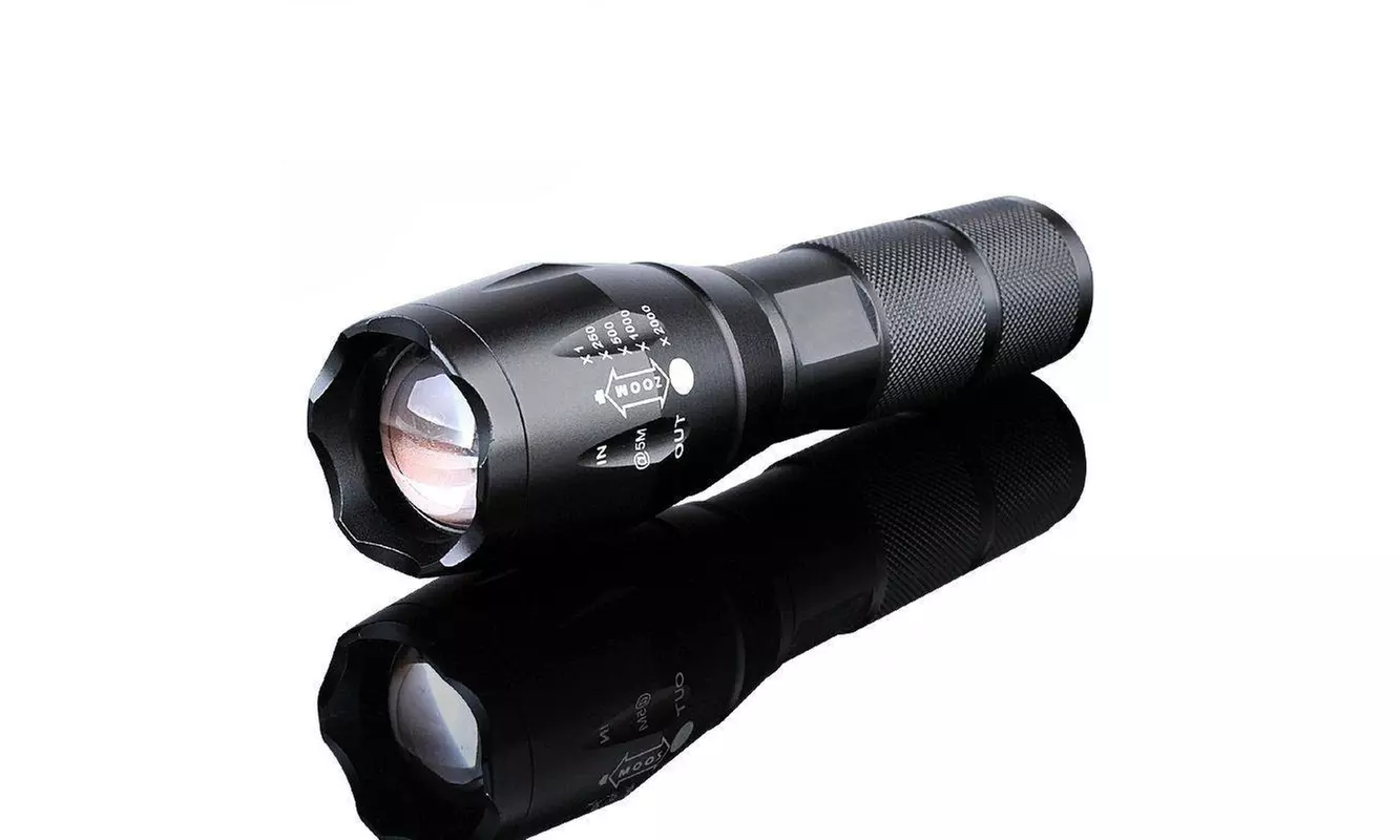 LED 10W 1200 Lumens 500m Focusing White Strong Light Flashlight Black - Primary Image