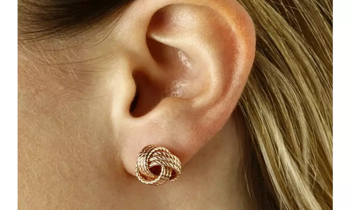 Italian Made 925 Sterling Silver Twist Love Knot Stud Earrings