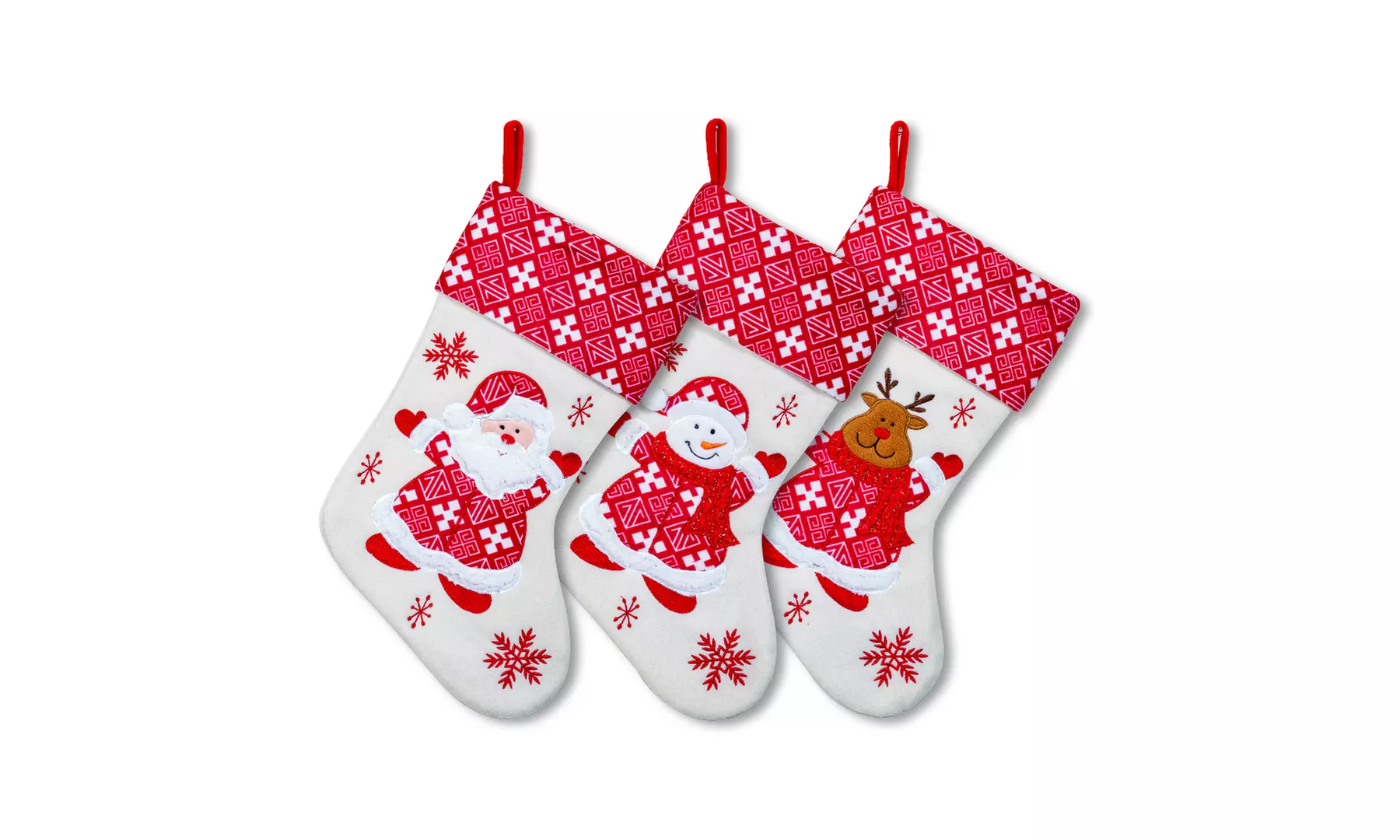 Jolly Christmas Stockings 2-Pack or 3-Pack Festive Holiday Décor