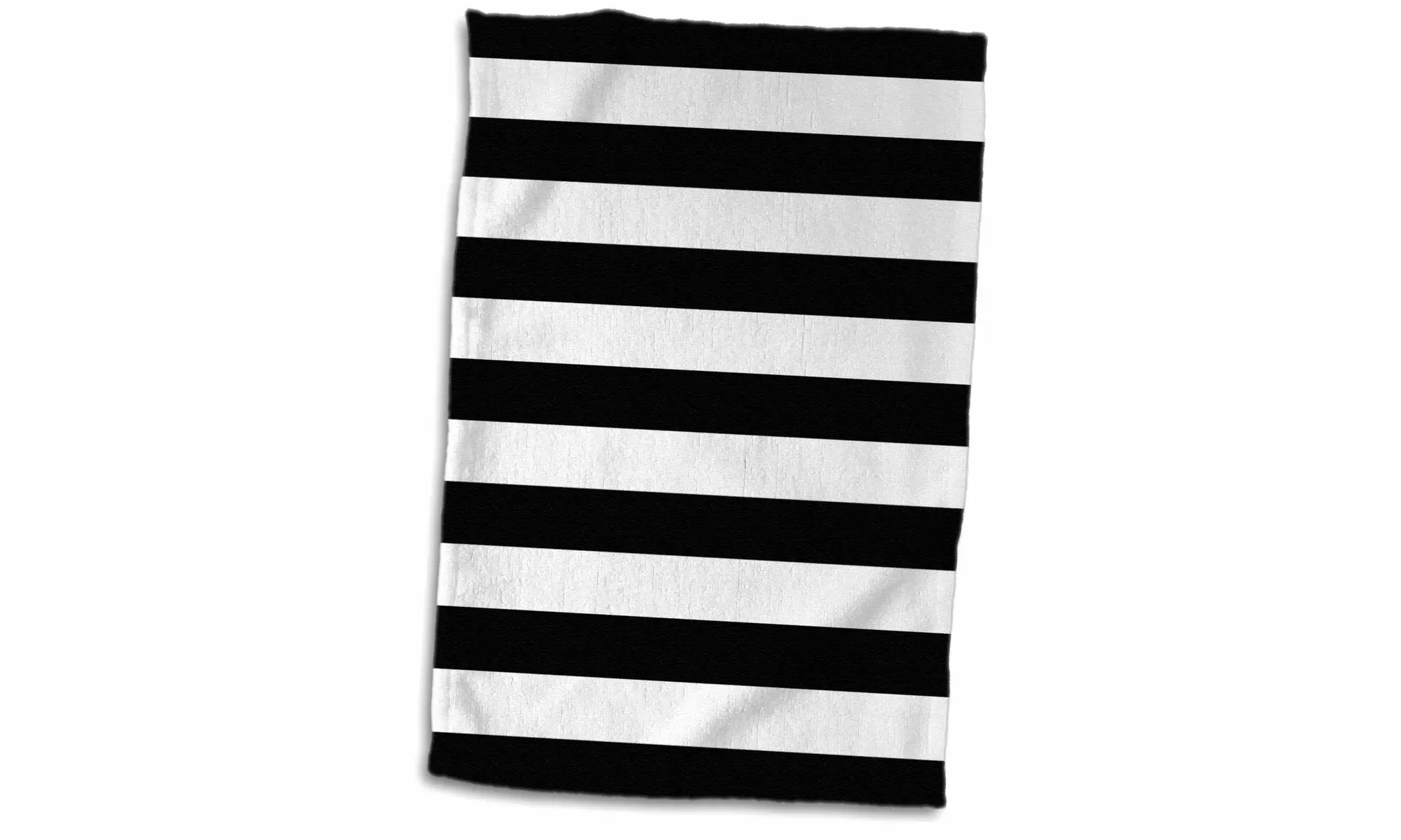  Towel - Black White Stripes Horizontal - 15 by 22-inches  - Primary Image