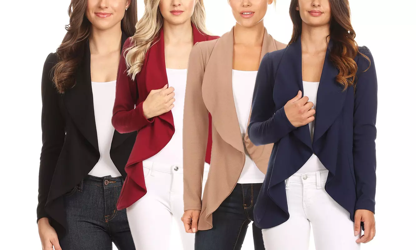 MOA Collection Women's Casual Solid Blazer Jacket