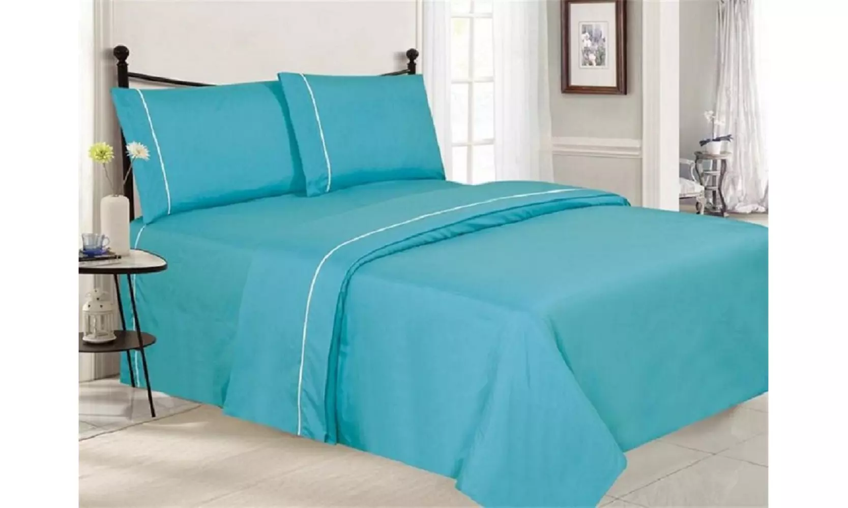 1800 series Wrinkle Free Microfiber Solid Bed Sheets 4pc Set - Primary Image