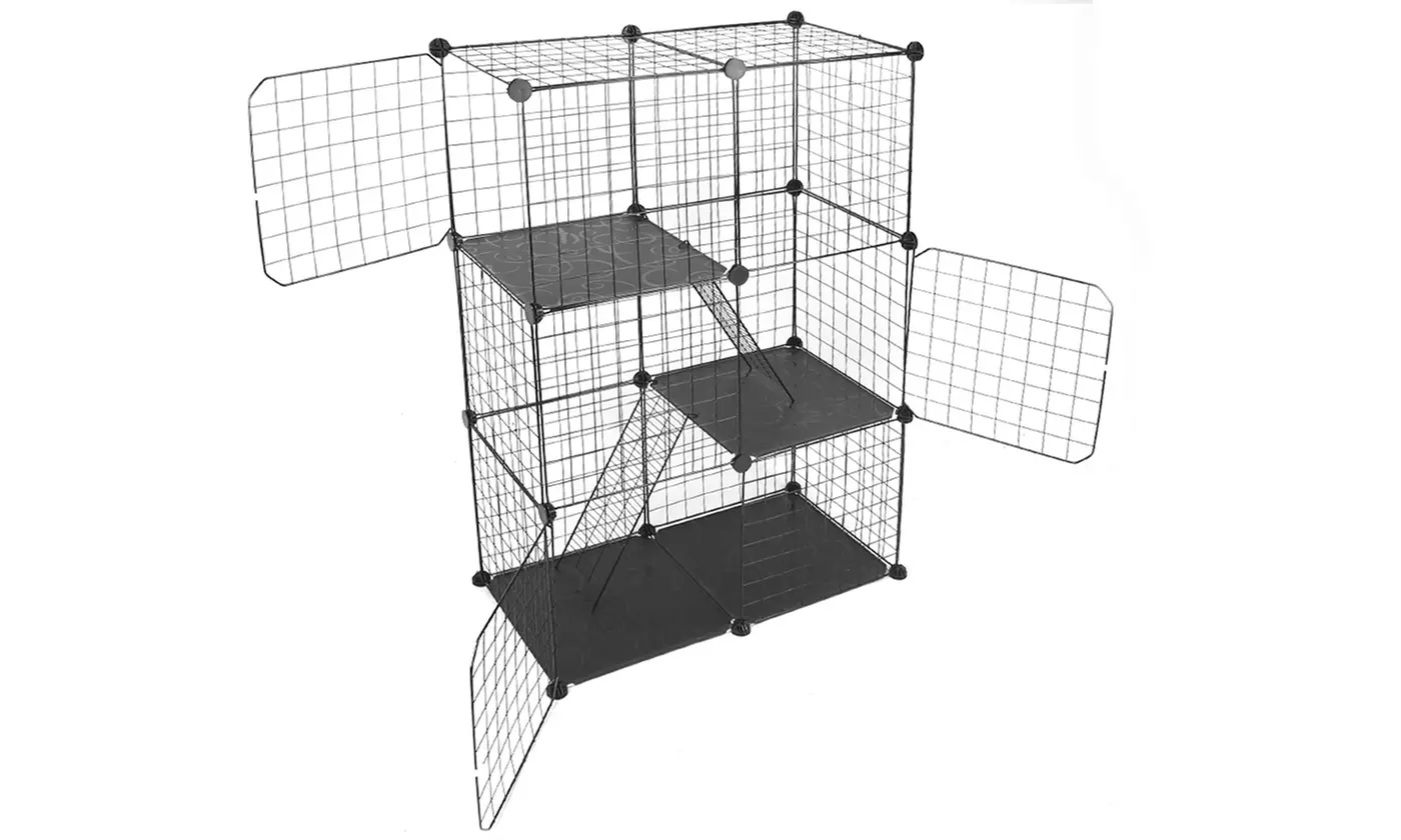 iMounTEK 2-Tier & 3-Tier Cat Cages Indoor Pet Playpens for 1-2 Cats