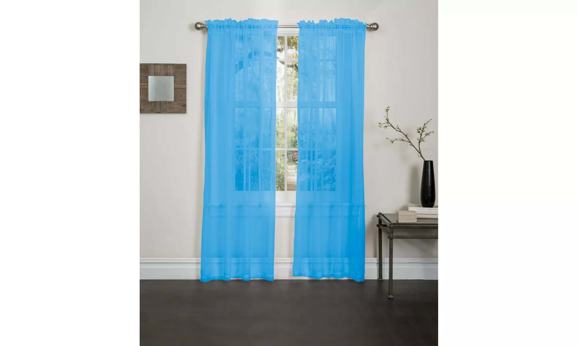 Lisa Sheer Curtains Voile Polyester Window Curtain Panel Grommet Top 55" X 84" 