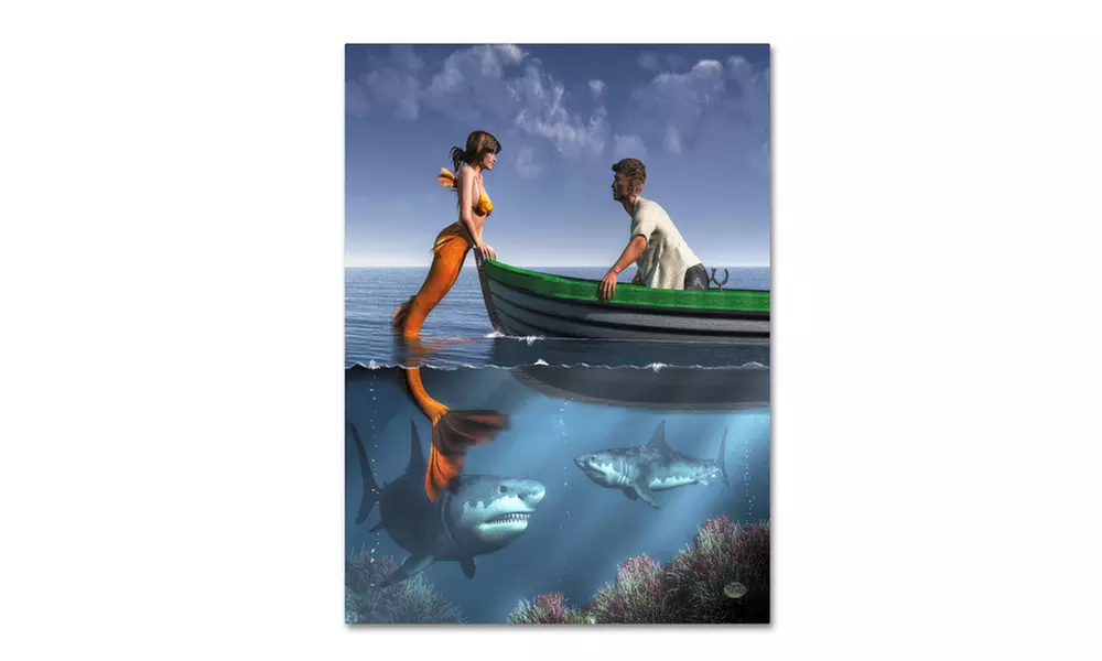 Daniel Eskridge 'A Mermaid And Her Pets' Canvas Art - Primary Image