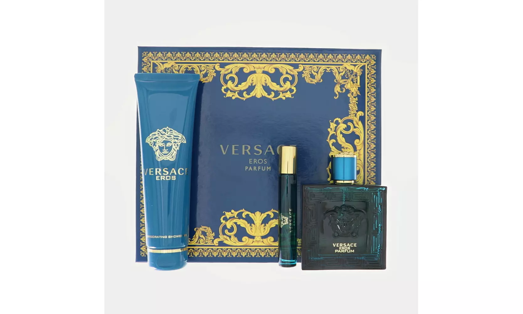 Versace Eros by Versace 3 piece Gift Set 3.4oz Parfum Spray New Box for Men - Primary Image