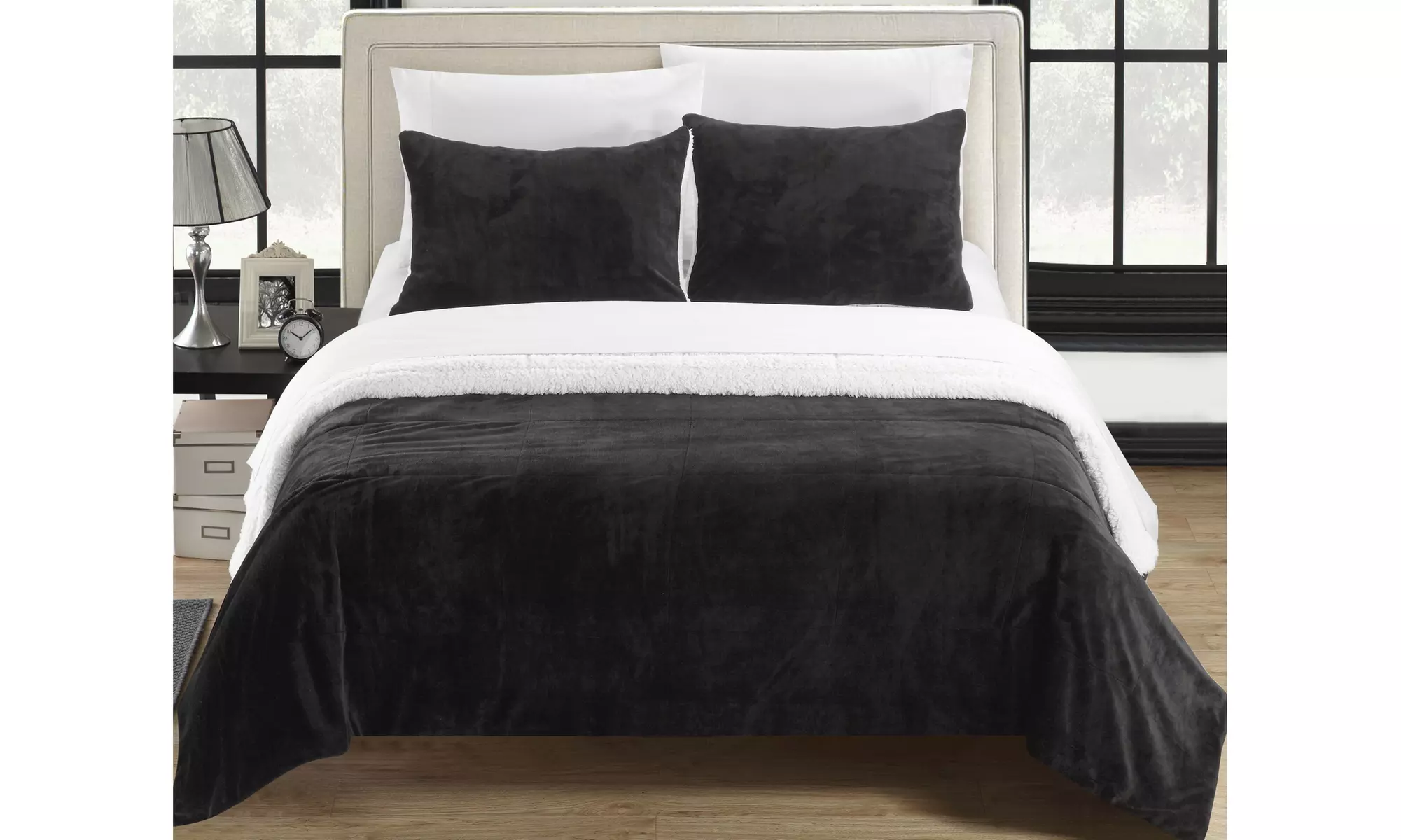 Naomi Plush Microsuede Sherpa Comforter Set (2- or 3-Piece) - Second Medium