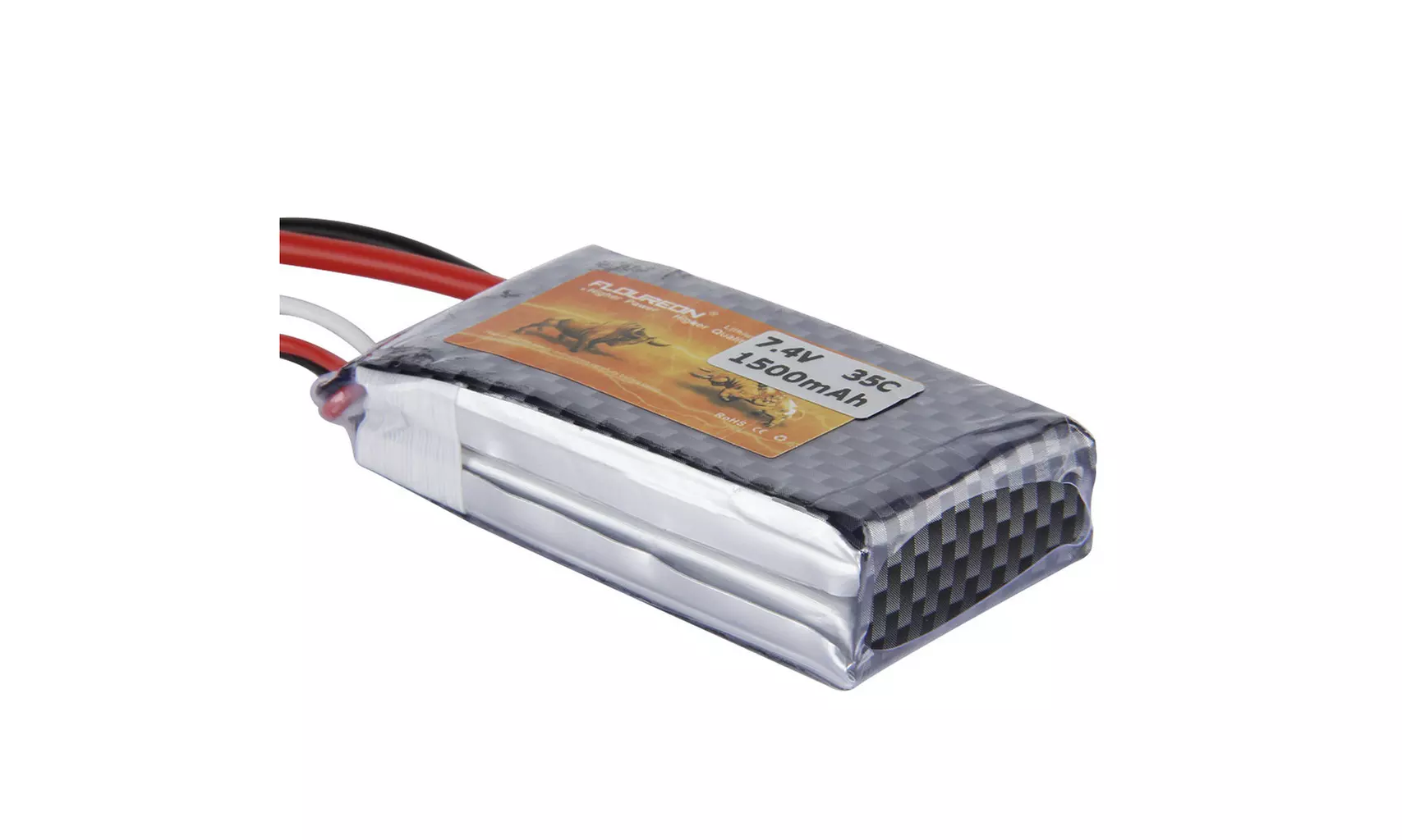 FLOUREON 2S 7.4V 1500mAh 35C Li-Polymer Battery Pack (T Plug) for RC Car Truck  - Second Medium