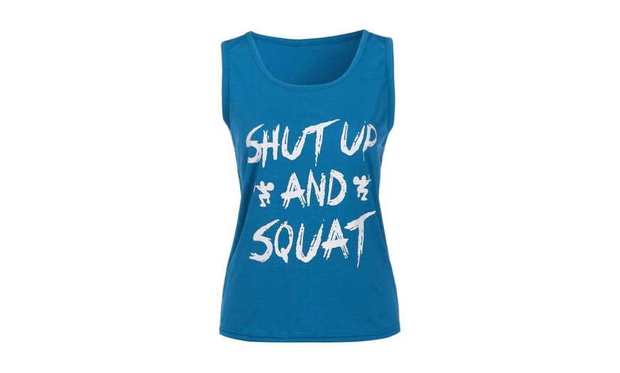 Image 6: Boomboom Women Workout Gym Clothes Yoga Fitness Tank Shirts Vest