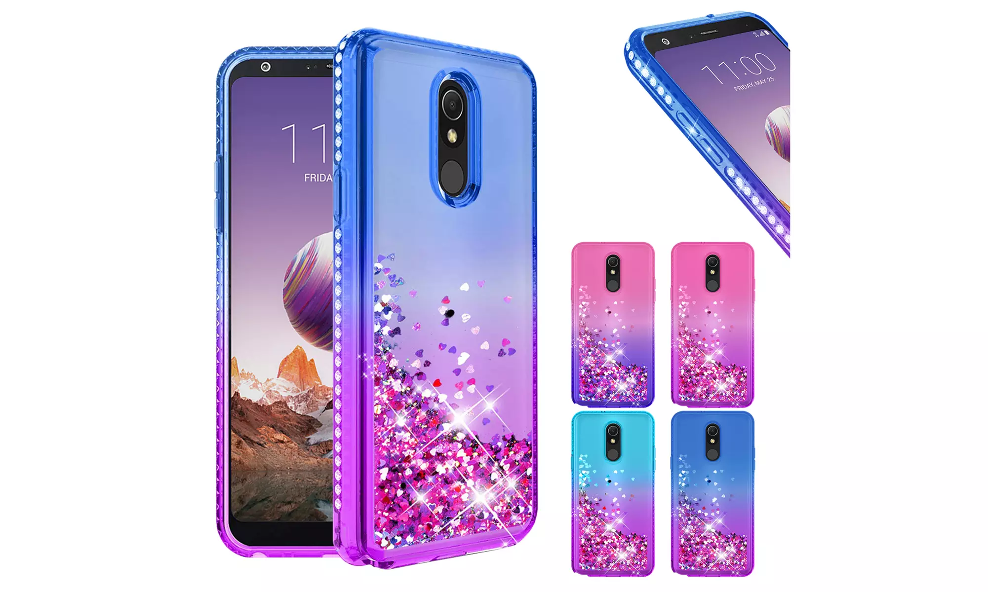 For LG Stylo 5 / 5 Plus Glitter Liquid Quicksand Bling Shiny Diamond Cover Case - Primary Image