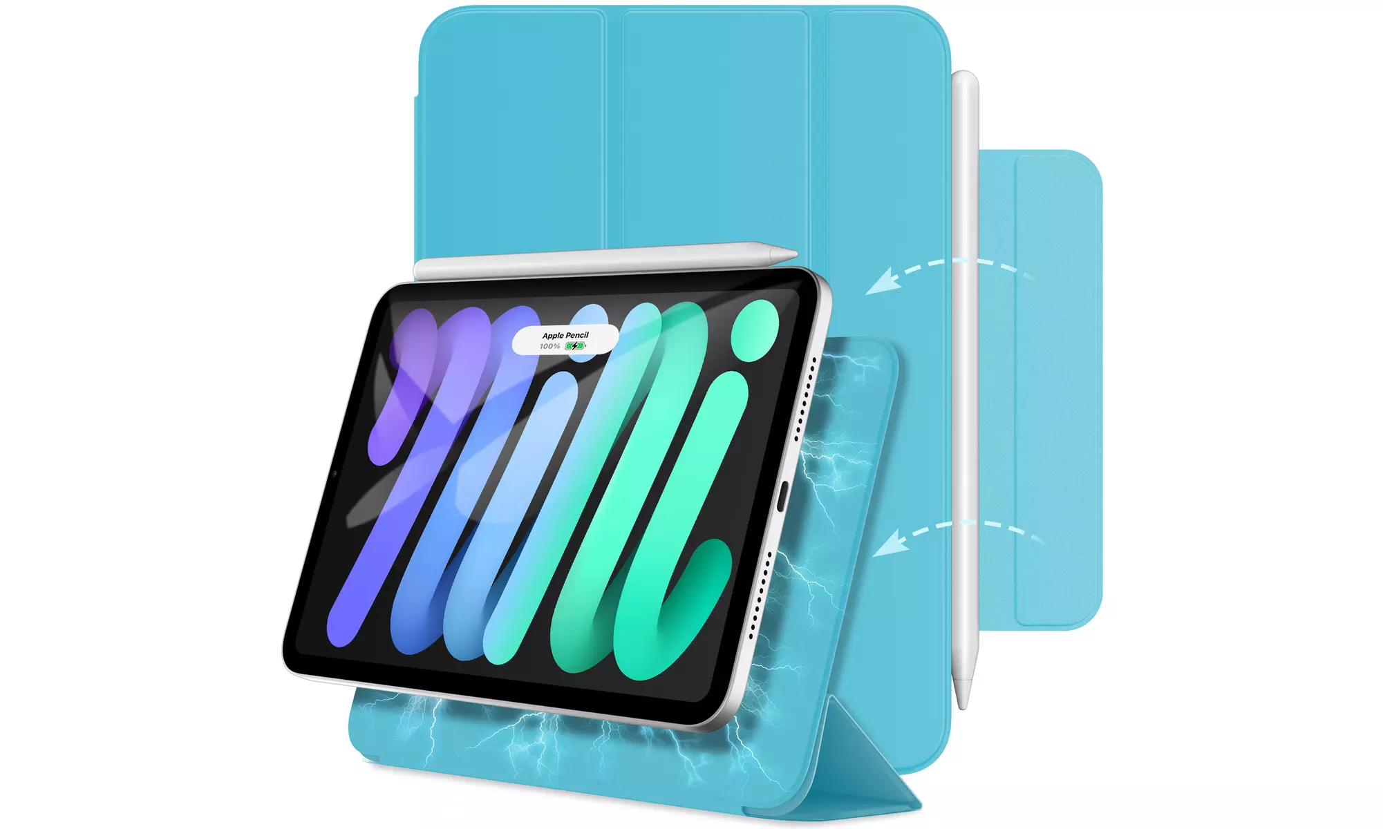 Case for iPad Mini 6 (2021 Model), Magnetic Attachment, Auto Wake/Sleep