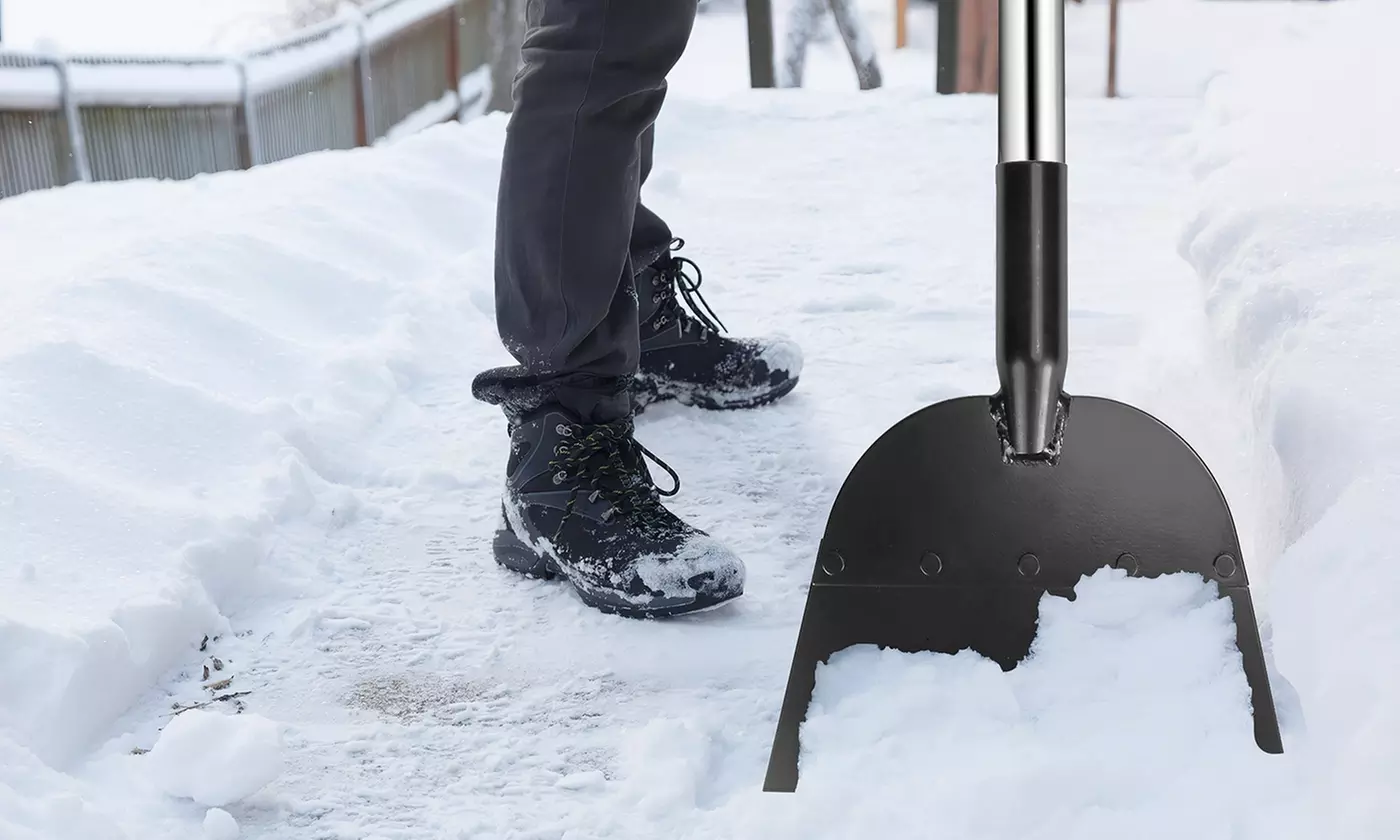iMounTEK 54" Flat Snow Shovel & Ice Scraper with Manganese Steel Ice Chopper