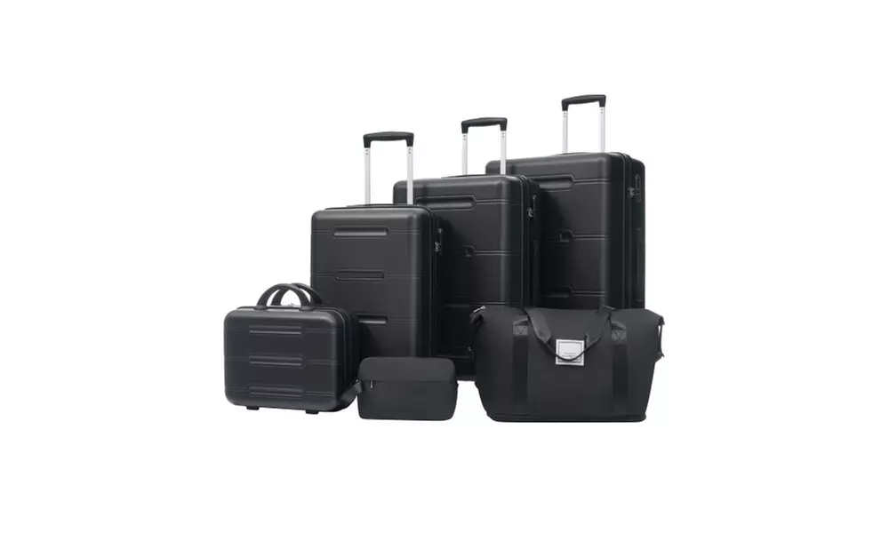 Six-Piece Luggage Set with Expandable Suitcases
