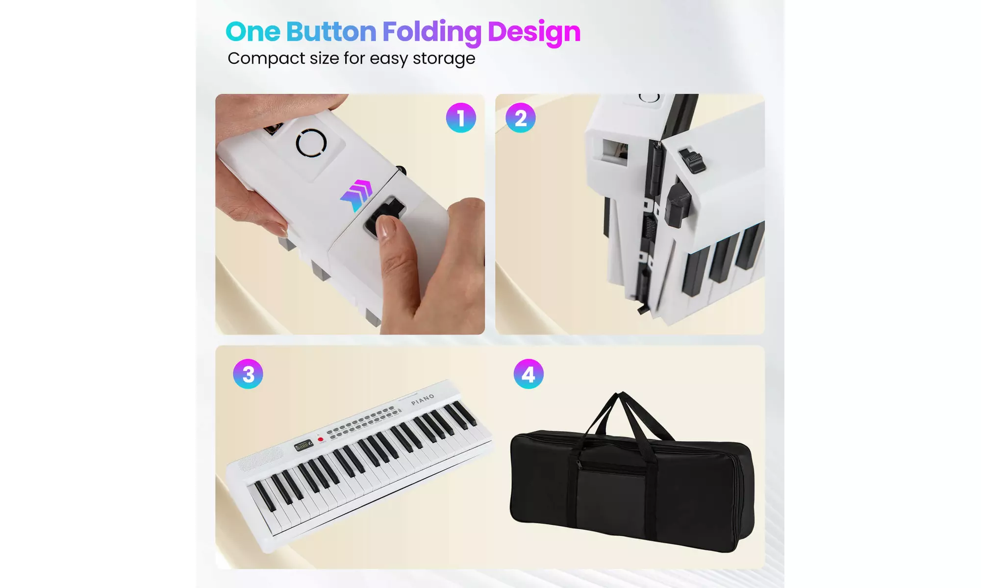 Costway 88 Key Folding Piano Keyboard with Wireless MIDI Dual Speakers