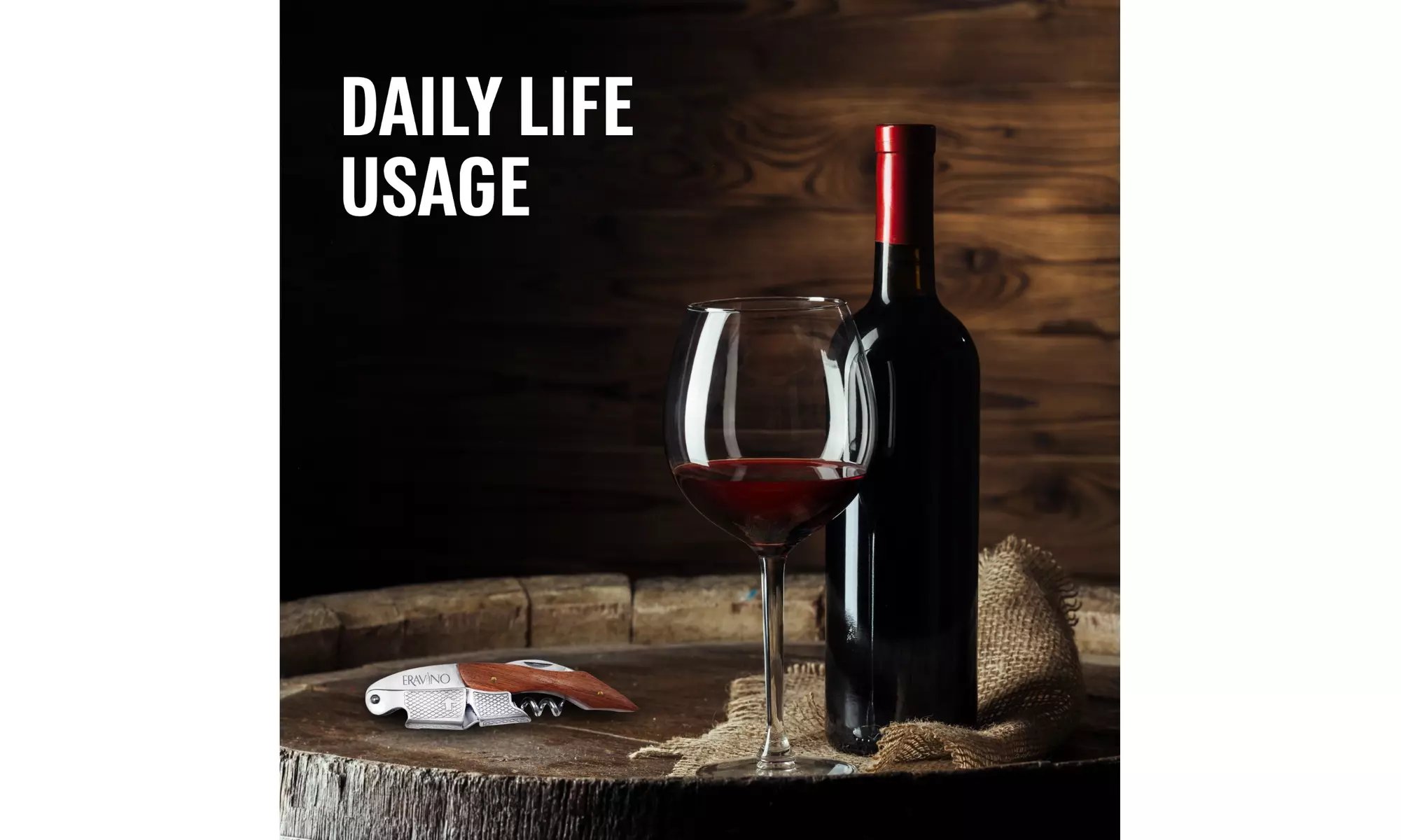 Eravino Premium All-in-One Professional Waiters Corkscrew in Rose Wood Handle - Second Medium
