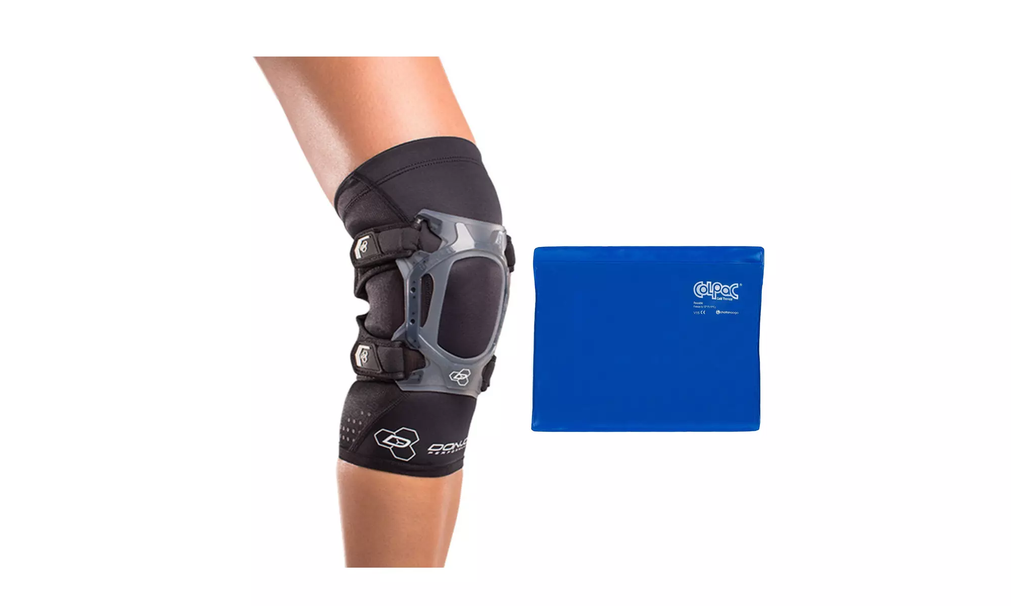 DonJoy Performance Webtech Short Knee Brace (Medium, Black) and Ice Pack - Primary Image