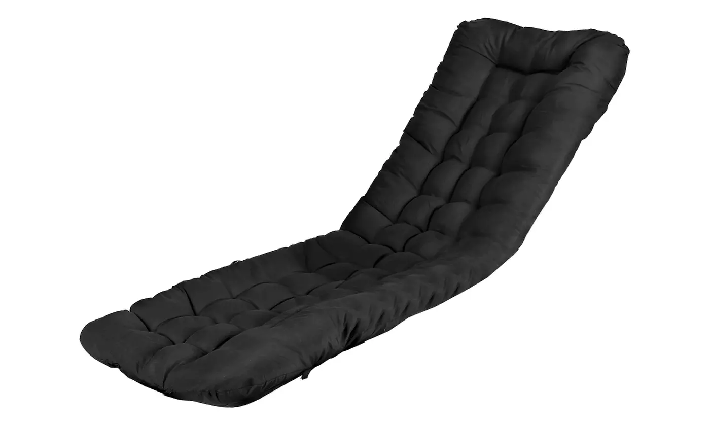 NewHome Outdoor Chaise Lounge Chair Cushion with Thick Padding and Ties
